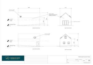 Architect Drawings and Planning Permission for a Garage Conversion to Home Office