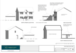 Architect Drawings and Planning Permission for a Garage Conversion and Change of Use to New Dwelling