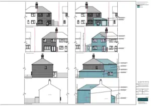 Architect Drawings and Planning Permission for a Double Storey Extension, Single Storey Extension and a Porch