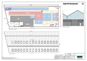 Architect Drawings and Planning Permission for a Change of Use from a Warehouse to a Gymnastics Academy