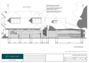 Architect Drawings and Planning Permission for a Garden Wall with Metal Railings