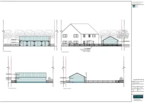 Architect Drawings and Planning Permission for the Erection of Wooden 4 Bay Garage Outbuilding