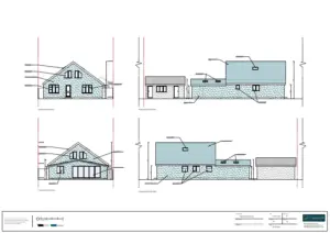 Architect Drawings and Planning Permission for a Side, Rear and Upward Extensions to Property