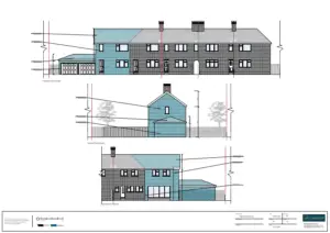 Architect Drawings and Planning Permission for a Double Storey Extension and Conversion to Single Dwelling