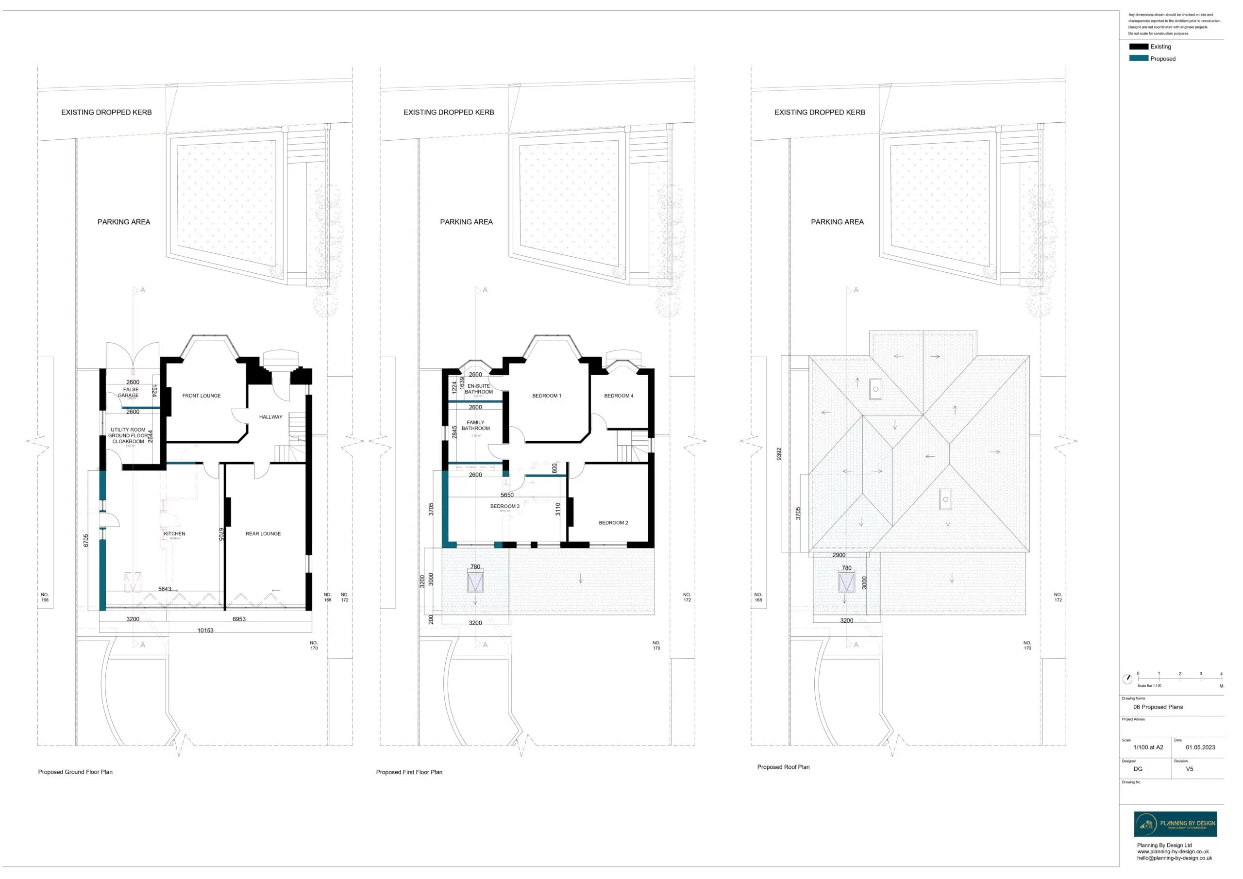 Example existing & proposed floor plans