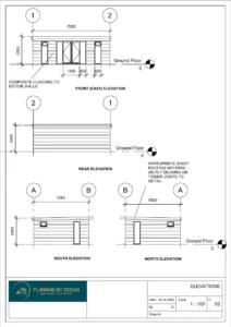 Architect drawings and planning permission for a garden room