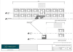 Architect Drawings and Planning Permission for Demolition of an Office Building and Changing the Use of the Land to Create a Vehicle Storage Area