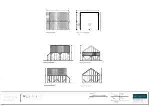 Architect Drawings and Planning Permission for Construction of a Two-Bay Garage and Log Store