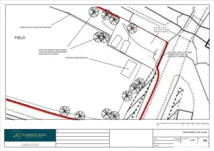 Architect Drawings and Planning Permission for Change of Use of the Agricultural Land to a Secure Dog Field