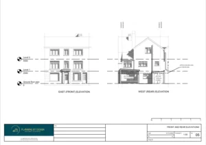 Architect Drawings, Planning Permission, Listed Building Consent, Building Regulations Drawings for Change of Use C3 to a Hostel (C1 Use) in Grade II Listed Building in Conservation Area