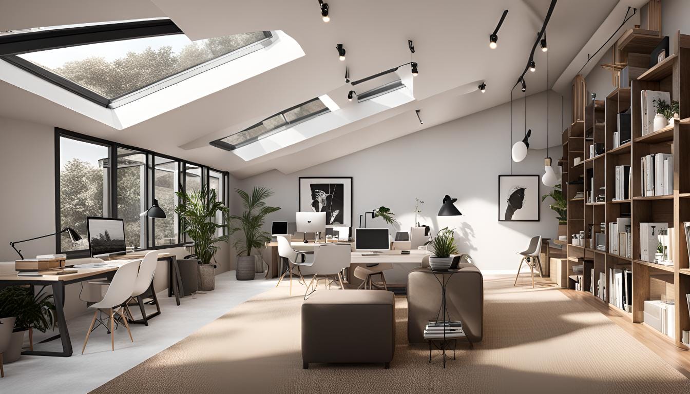 Wide loft office conversion