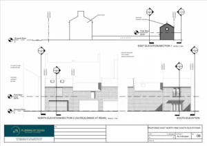 Architect Drawings and Planning Permission for Construction of a Double Storey Garage to Replace the Existing Single Storey