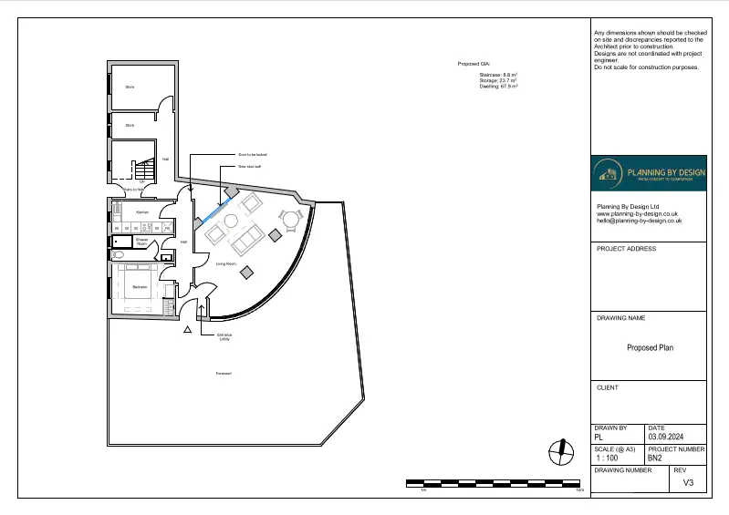 Architect Drawings and Planning Permission for Change of Use From Restaurant to a Short Stay Holiday Accommodation