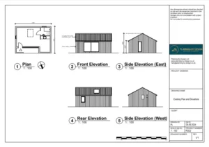 Architect Drawings and Lawful Development Certificate for Outbuilding To Be used as Office and Gym in the Rear Garden