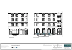 Architect Drawings and Planning Permission for Change of Use From Professional Services to Japanese Restaurant in the Grade II Listed Building in a Conservation Area
