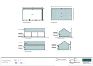 Architect Drawings and Planning Permission for Three Bay Car-Port