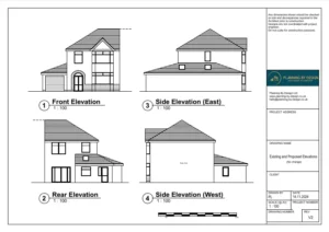Architect drawings and planning permission for Part Conversion of a Garage to a Home Office