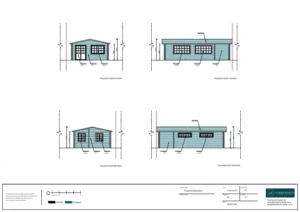 Architect Drawings and Planning Permission for Demolition of Existing Outbuilding and Erection of a New Outbuilding in its Place to Be Used as a Classroom