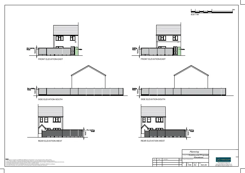 Architect Drawings and Retrospective Planning Permission for Retention of Boundary Fence