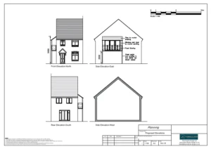 Architect Drawings and Planning Permission for First Floor Balcony With Enclosed Fixed Glazing, Roof and Bi Fold French Door