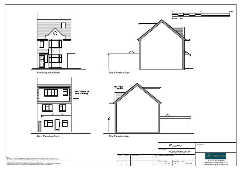 Architect drawings and planning permission for Loft Conversion