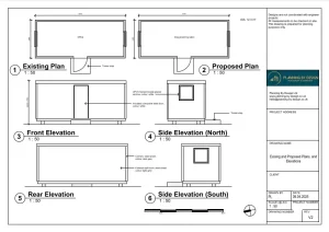 Architect Drawings and Planning Permission for Change of Use of Outbuilding to Dog Grooming Salon
