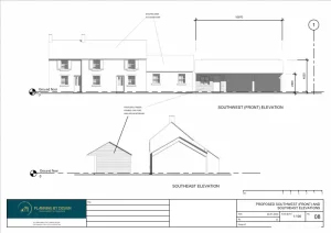 Architect Drawings and Planning Permission for Demolition of Cow shed and Erection of Two Bay Car Port and Office