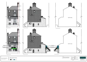 Architect Drawings and Planning Permission for Erection of a Rear Balcony With Steps Down to the Garden