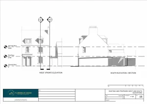 Architect Drawings and Planning Permission for Change of Use of Ground floor Residential (Class 9) to form pottery-ceramics workshop (class 4) and shop (class 1A)