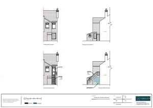 Architect Drawings and Planning Permission for Installation of a New External Staircase and First-Floor Access Door