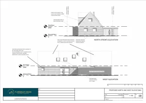 Architect Drawings and Planning Permission for Double Storey Front and Rear Extension