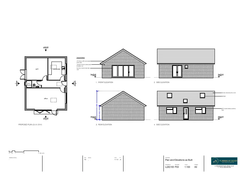 Architect Drawings and Retrospective Planning Permission for Erection of a Domestic Outbuilding