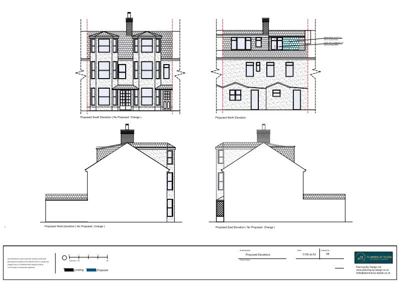 Architect Drawings and Planning Permission for Conversion of a 9-Bedroom Property to 3 Flats (Use Class C3)