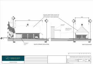 Architect Drawings and Planning Permission for Four-Bay Oak-Framed Garage and Log Store