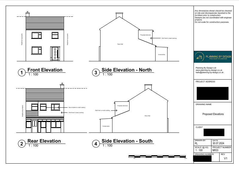 Architect Drawings and Planning Permission for First Floor Rear Extension