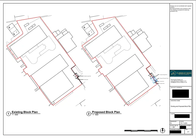 Architect Drawings and Planning Permission for Formation of an Additional Dropped Kerb