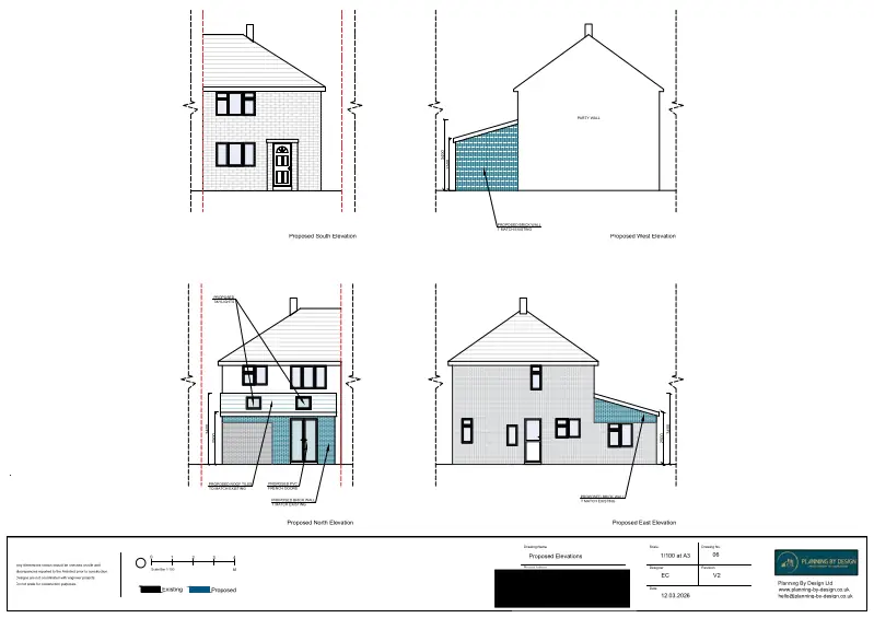 Architect Drawings and Planning Permission for Single Storey Rear Extension