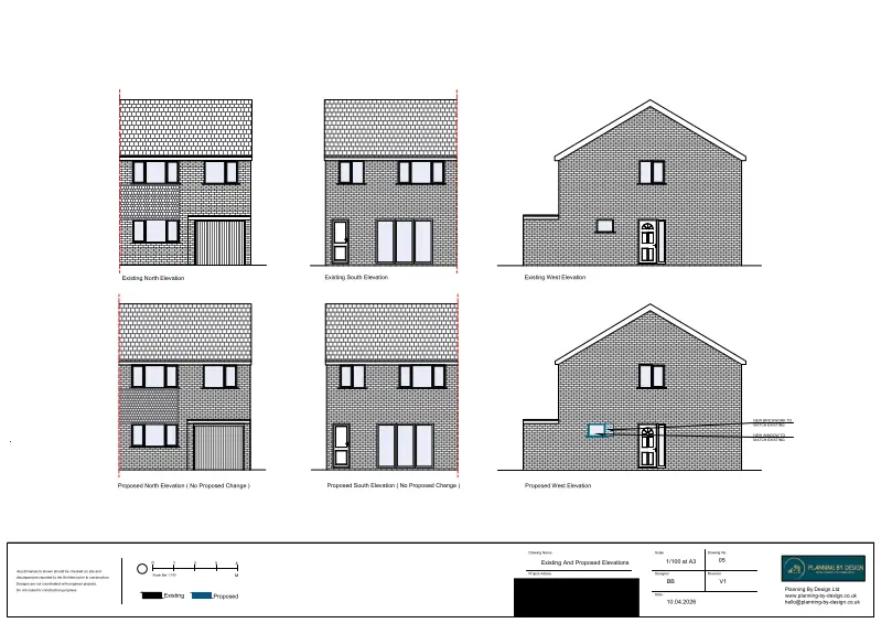 Architect Drawings and Lawful Development Certificate for Garage Conversion for New Cloakroom