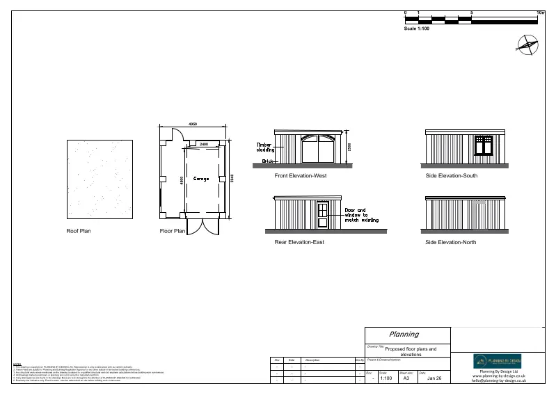Architect Drawings and Lawful Development Certificate for Detached Single-Storey Garage