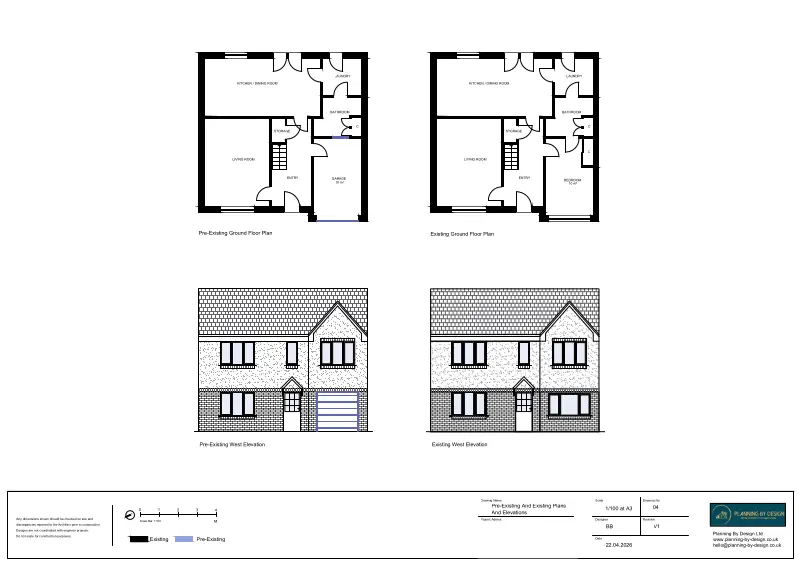 Architect Drawings and Planning Permission for a Garage Conversion
