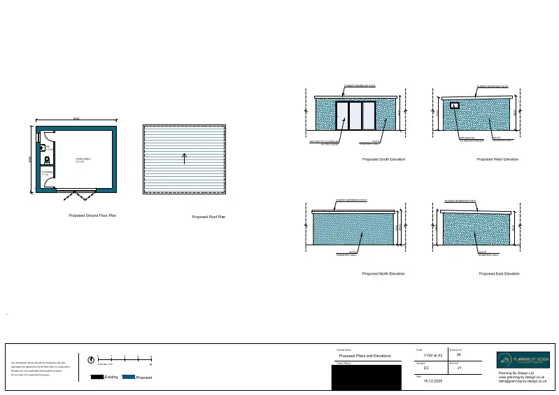 Architect Drawings and Planning Permission for Erection of an Outbuilding in the Rear Garden for Personal Use