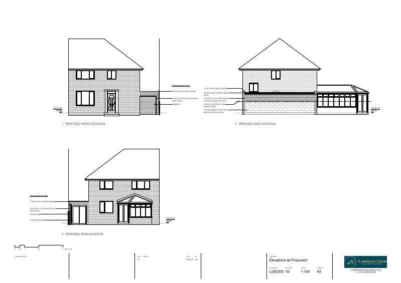 Architect Drawings and Lawful Development Certificate for Single Storey Side Extension