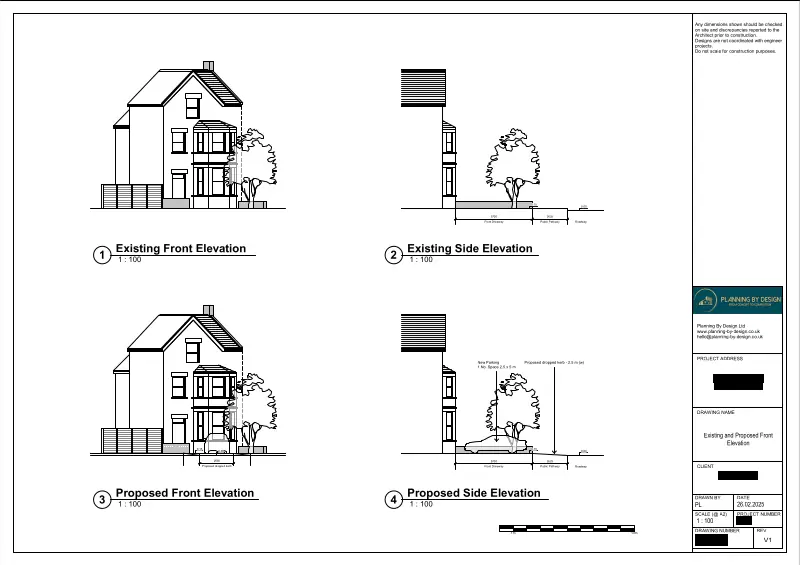 Architect Drawings and Planning Permission for Erection of Three Two-Storey Dwellings
