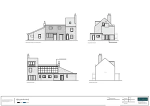 Architect Drawings and Planning Permission for Amalgamation of Two Dwellings and Conversion of an Attached Barn to Create One Larger Home