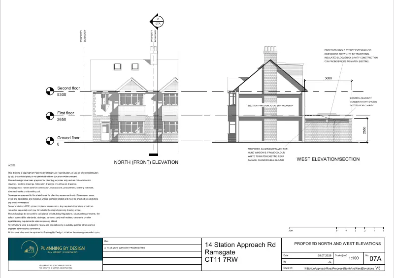 Architect Drawings, Planning Permission, Prior Approval for Demolition of Conservatory and Erection of Single Story Rear Extension